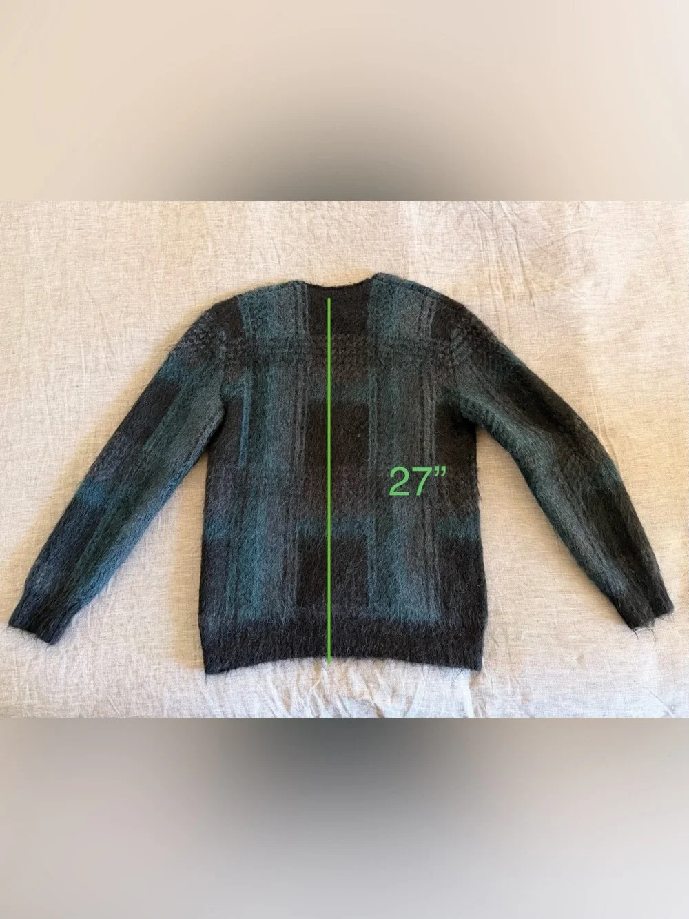 Banana Republic Black and Teal Mohair Blend Cardigan (Men’s S)